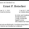 Botscher Ernst Peter 1923-2009 Todesanzeige